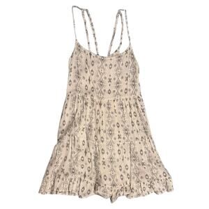 Women's Beige with Black Print Dress